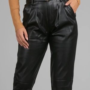 Elan faux black leather pants NWT